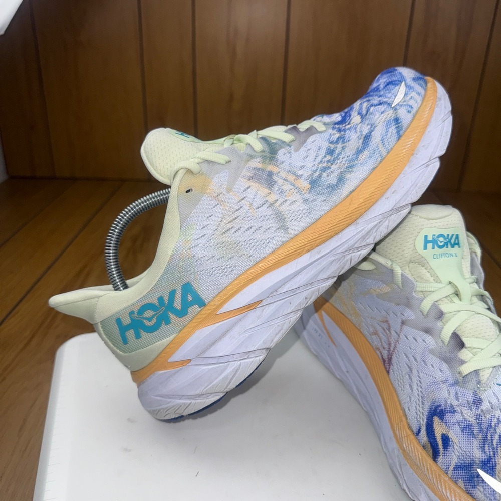 Hoka One One Clifton 8 Together TGT Mens 9 Blue White 1119394 Running Shoes
